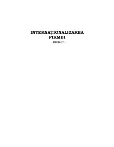 Internaționalizarea firmei - Pagina 1