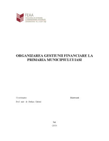 Organizarea gestiunii financiare la Primăria Municipiului Iași - Pagina 1
