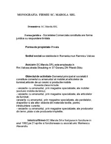 Monografia Firmei SC Marola SRL - Pagina 1
