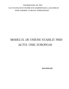 Modelul de Uniune Stabilit prin Actul Unic European - Pagina 1