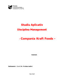 Studiu Aplicativ - Compania Kraft Foods - Pagina 1