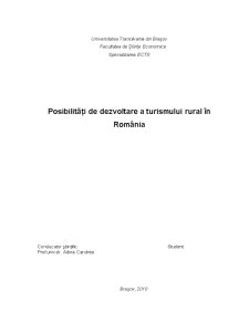 Posibilități de Dezvoltare a Turismului Rural în România - Pagina 1