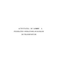 Activitatea de lobby a Federației Operatorilor Români de Transporturi - Pagina 1