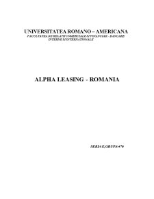Organizarea și Exercitarea Controlului Financiar - Alpha Leasing România - Pagina 1