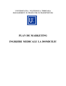 Plan de marketing - îngrijiri medicale la domiciliu - Pagina 1