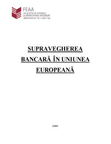 Supravegherea Bancară în Uniunea Europeană - Pagina 1