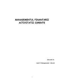 Managementul finanțării activității curente - Pagina 1