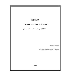 Sistemul Fiscal al Italiei - Pagina 1