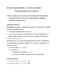 Moldova-Agroindbank - acordarea creditelor întreprinderilor mici și mijlocii - Pagina 1