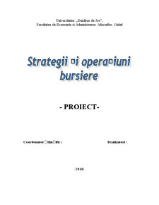 Strategii și operațiuni bursiere - Pagina 1
