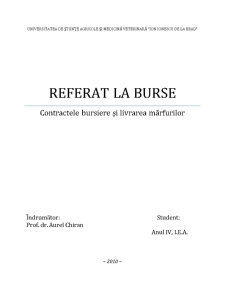 Contractele Bursiere și Livrarea Mărfurilor - Pagina 1