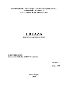 Ureaza - enzimologie - Pagina 1