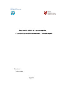Procedee și Tehnici de Control Financiar - Cercetarea, Controlul Faptic, Controlul Documentar - Pagina 1