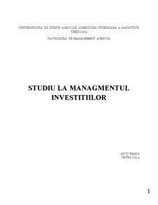 Studiul de fezabilitate al investiției SC Benea SRL - Pagina 1