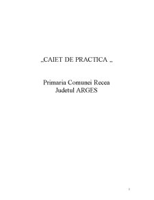 Caiet de practică - Primăria Comunei Recea, Județul Argeș - Pagina 1