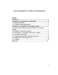 Managementul Public în România - Pagina 1
