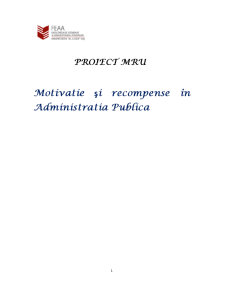 Motivatie și Recompense în Administratia Publica - Pagina 1