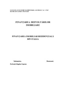 Finanțarea dezvoltărilor imobiliare în Italia - Pagina 1