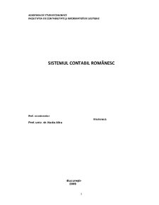 Proiect sisteme contabile comparate - sistemul contabil românesc - Pagina 1