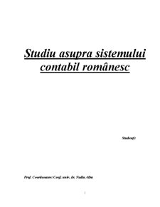 Studiu asupra Sistemului Contabil Românesc - Pagina 1