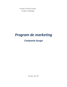 Program de Marketing pentru Compania Azuga - Pagina 1