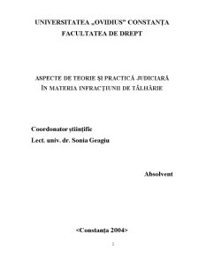 Aspecte de Teorie și Practică Judiciară în Materia Infracțiunii de Tâlhărie - Pagina 2