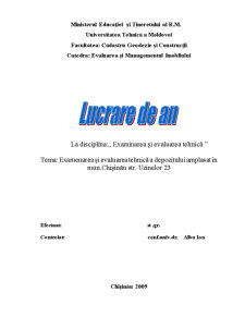 Examinarea și evaluarea tehnică a depozitului amplasat în Municipiul Chișinău, Strada Uzinelor 23 - Pagina 1