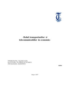 Rolul Transporturilor în Economie - Pagina 1
