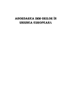 Abordarea imm-urilor în Uniunea Europeană - Pagina 1