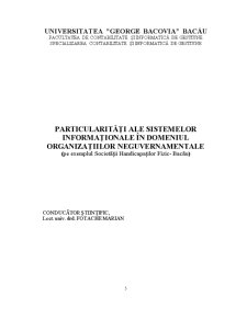 Particularități ale Sistemelor Informaționale în Domeniul Organizațiilor Neguvernamentale - Pagina 1