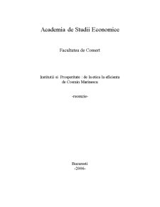 Instituții și prosperitate de la etică la eficiență de Cosmin Marinescu recenzie - Pagina 1