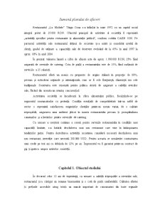 Plan de Afaceri - Restaurantul La Michele - Pagina 1