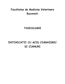 Intoxicații cu acid cianhidric și cianuri - Pagina 1