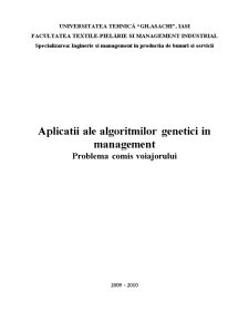 Aplicații ale algoritmilor genetici în management - problema comis voiajorului - Pagina 1