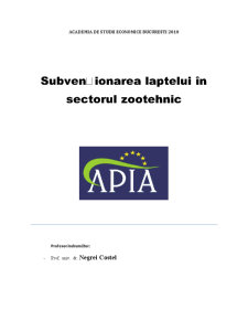 Subvenționarea Laptelui în Sectorul Zootehnic - Pagina 1