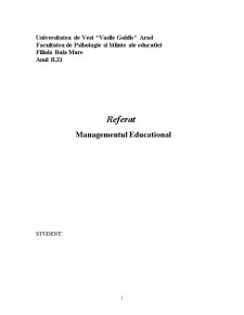 Managementul educațional - Pagina 1