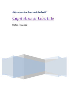 Recenzie - Capitalism și Libertate de Milton Friedman - Pagina 1