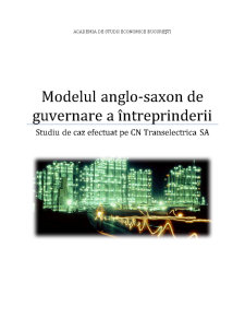 Modelul anglo-saxon de guvernare a întreprinderii - studiu de caz efectuat pe CN Transelectrica SA - Pagina 1
