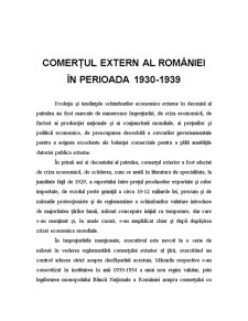 Comerțul Extern al României în Perioada 1930-1939 - Pagina 1