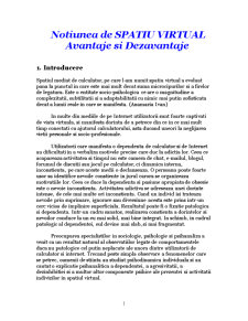 Noțiunea de spațiu virtual - avantaje și dezavantaje - Pagina 1