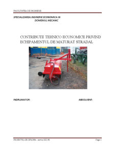 Contribuții tehnico-economice privind echipamentul de măturat stradal - Pagina 1