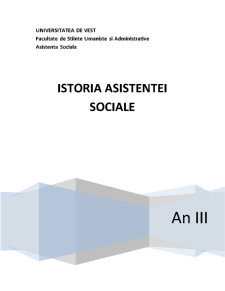 Istoricul asistenței sociale - Pagina 1