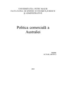 Politica Comercială a Australiei - Pagina 1