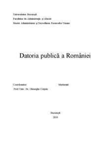 Datoria Publică a României - Pagina 1