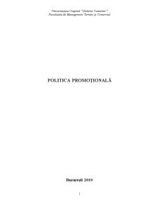 Politica Promoțională - Pagina 1