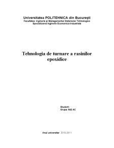 Tehnologia de fabricare a rășinilor epoxidice - Pagina 1