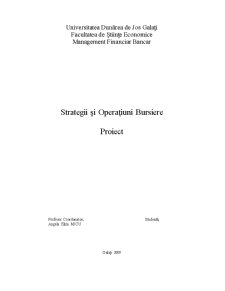 Strategii și Operațiuni Bursiere - Pagina 1