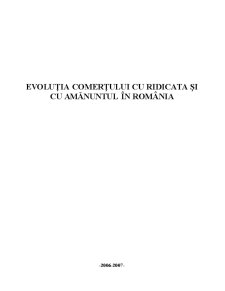 Evoluția Comerțului cu Ridicata și cu Amănuntul în România - Pagina 1
