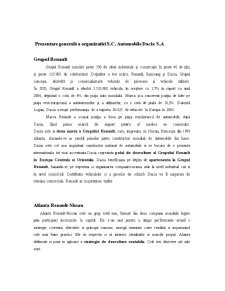 Prezentare generală a organizației SC Automobile Dacia SA - Pagina 1