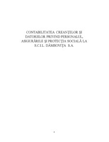 Contabilitatea creanțelor și datoriilor privind personalul, asigurările și protecția socială la SC Industrializarea Laptelui Dâmbovița SA - Pagina 2
